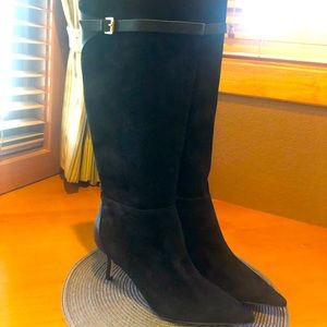 Black suede/leather Ivanka Trump heeled boots